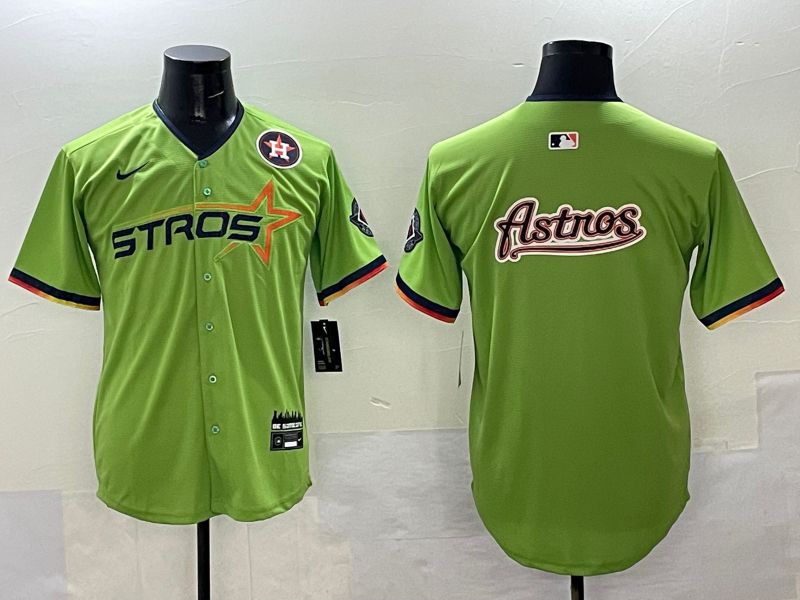 Men Houston Astros Blank Green three generations Joint Name 2025 Nike MLB Jersey style 19